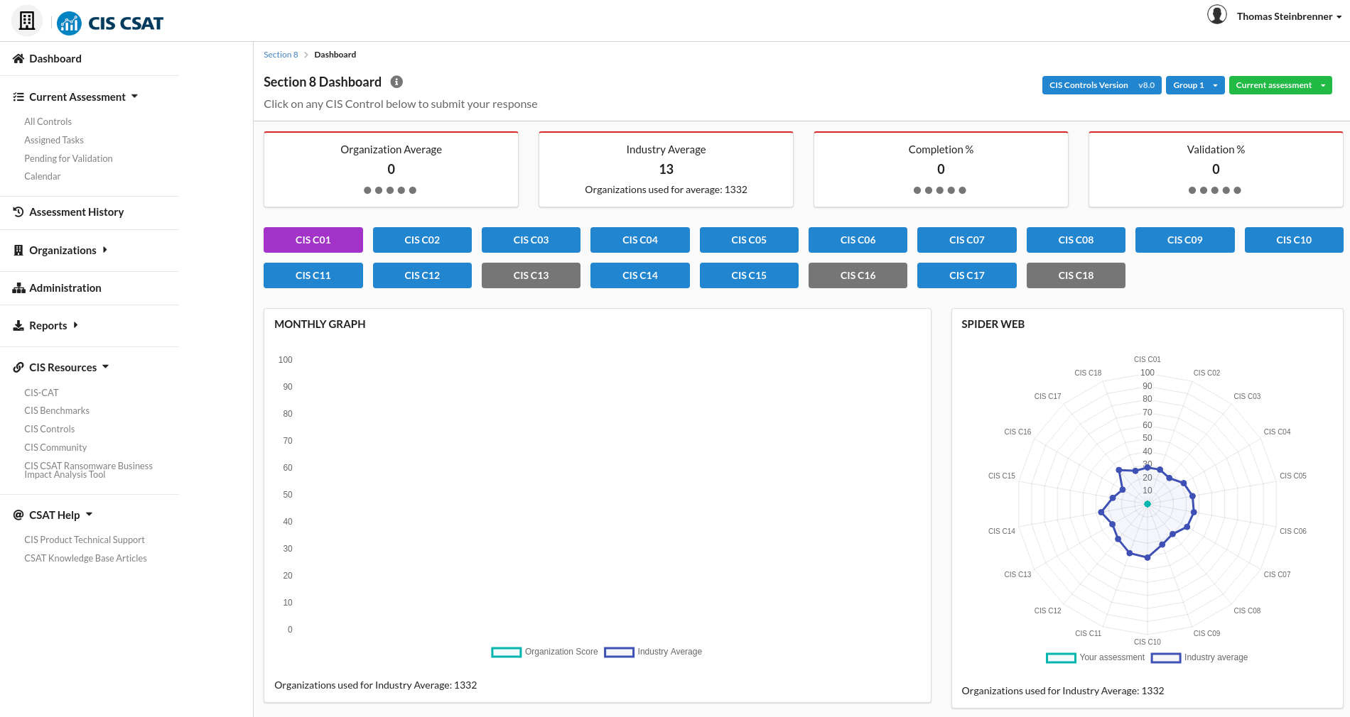 Ein Screenshot des CSAT Tools